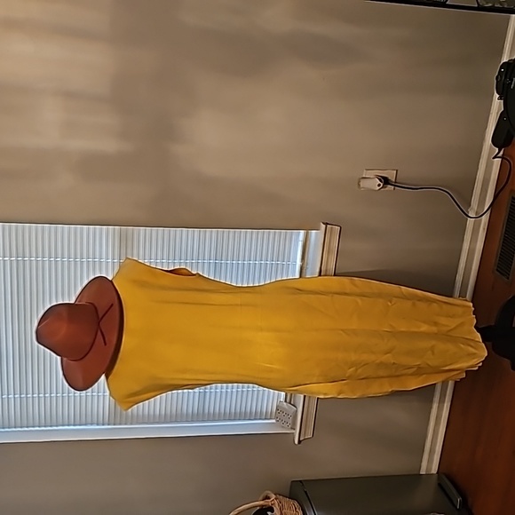 New York & Company Yellow Sleeveless Dress w/Buttons XL - Picture 6 of 16